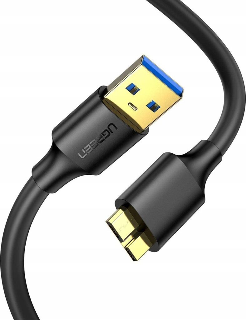 Czarny kabel UGREEN USB 3.0 do micro USB 3.0 o długości 1m