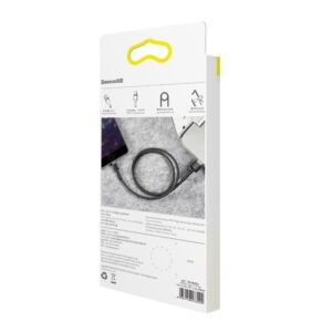 Szaro-czarny kabel Lightning USB Baseus Cafule o długości 2 metrów z aluminiowymi końcówkami