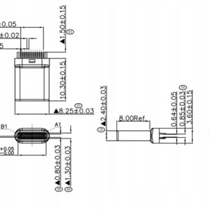 WTYK MĘSKI ZŁĄCZE USB typ C 3.1 PION 24pin +2pin