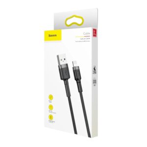 Czarno-szary kabel Baseus USB do Lightning o długości 1m