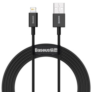 Czarny kabel USB-C do Lightning Baseus Superior Series 20W o długości 1m