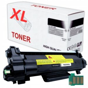 Nowy czarny toner zamienny Brother TN2590XL z chipem