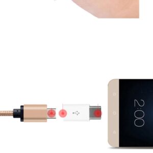 Biały adapter przejściówka Micro USB do USB Typ C 3.1