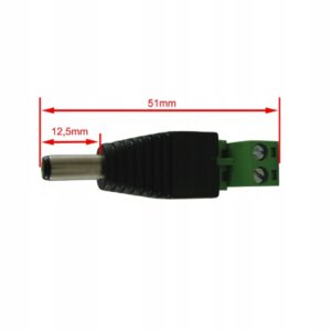 Skręcany wtyk zasilacza CCTV 2.1/5.5 mm do kamer