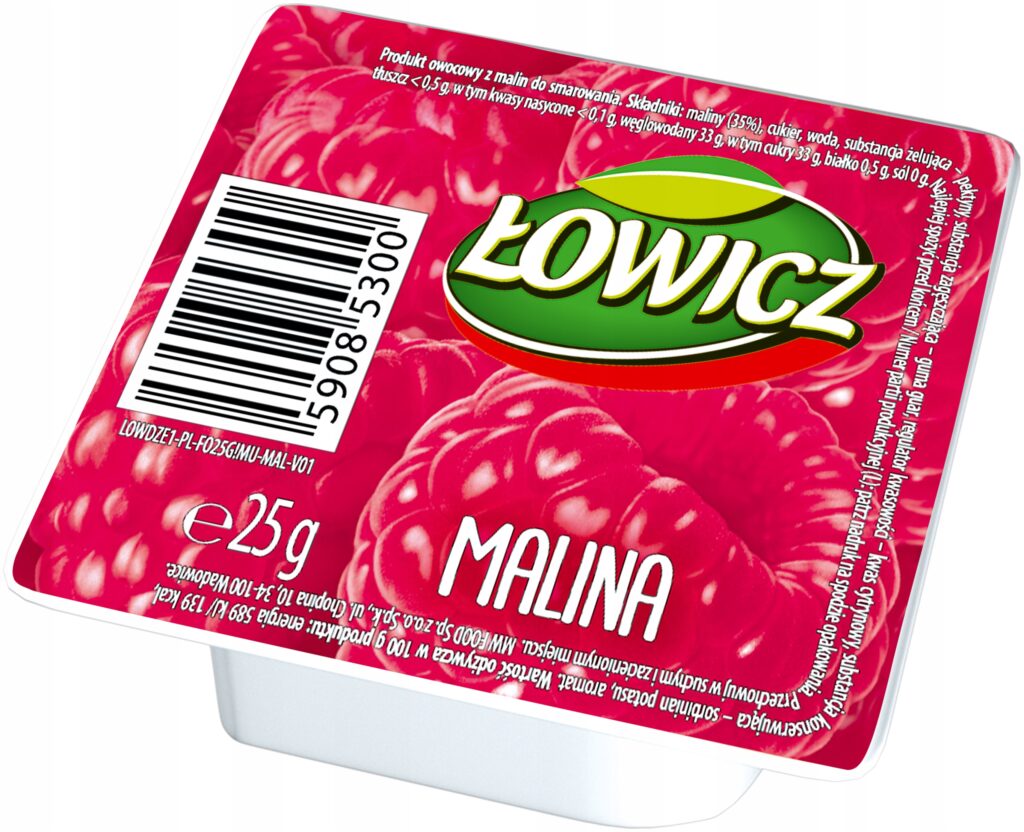Zestaw porcji dżemu malinowego Łowicz blister 30x25g