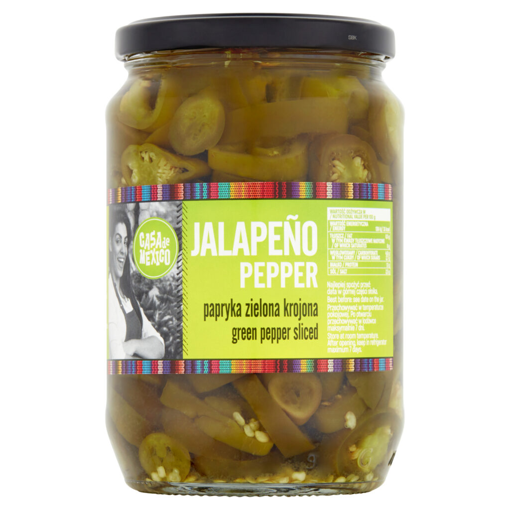 Słoik zielonych krążków papryczek Jalapeno Casa de Mexico 670 g