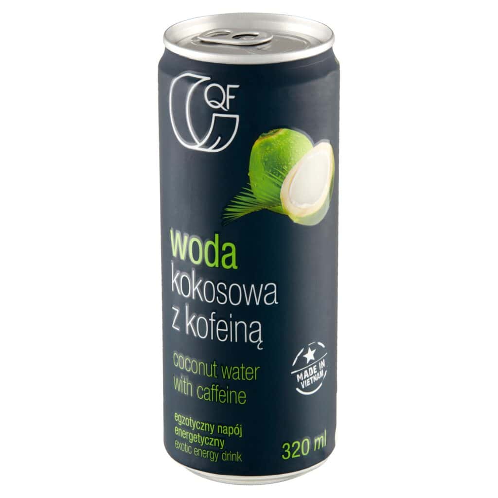 Zestaw 12 puszek wody kokosowej z kofeiną QF 320ml