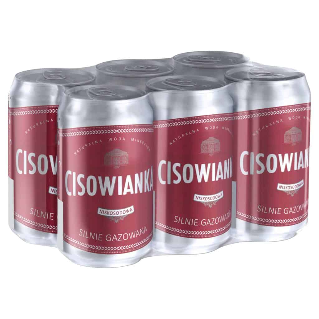 Zgrzewka 24 sztuk puszki wody mineralnej Cisowianka Silnie Gazowana 0,33L