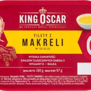 Puszki filetów z makreli w oleju King Oscar w dużym zestawie