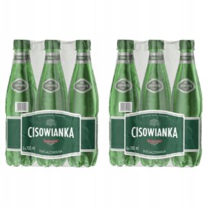 Zastaw butelek PET naturalnej wody mineralnej niegazowanej Cisowianka 24x700 ml