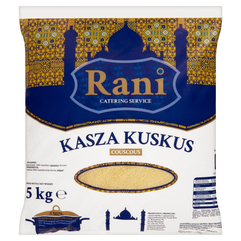 Worek 5kg kaszy kuskus Rani w dużym opakowaniu