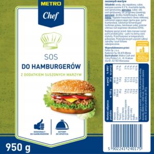 Butla sosu do hamburgerów, wrapów i tortilli Metro Chef o pojemności 950g