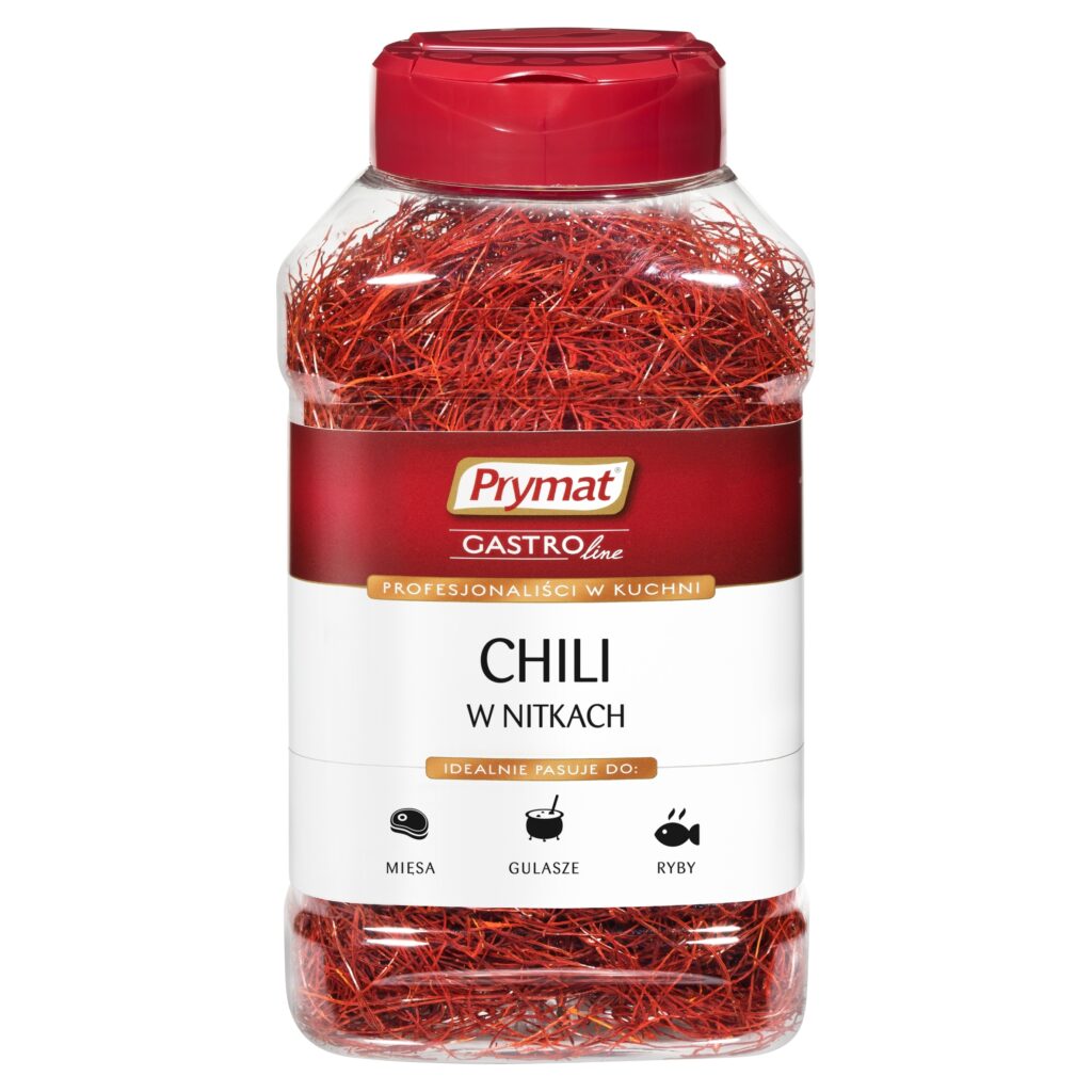 PRYMAT Chilli Cienko krojone nitki do Mięsa Gulaszu Ryb Słoik 50 g