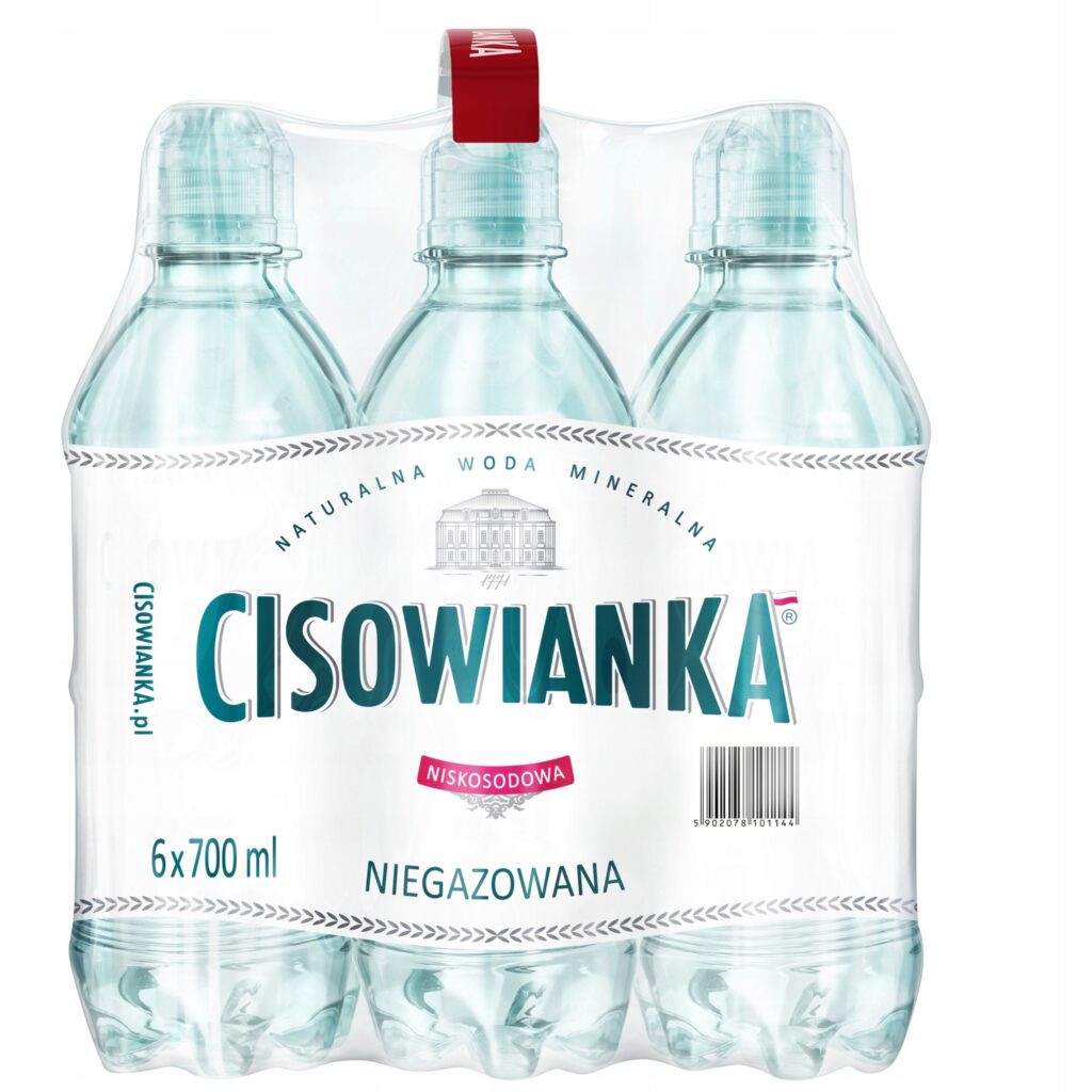 Zgrzewka 6 sztuk wody mineralnej Cisowianka Sport 700ml z wygodnym dziubkiem