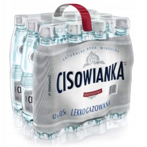 Zgrzewka 12 sztuk naturalnej wody mineralnej Cisowianka Lekko Gazowana w butelkach 500 ml