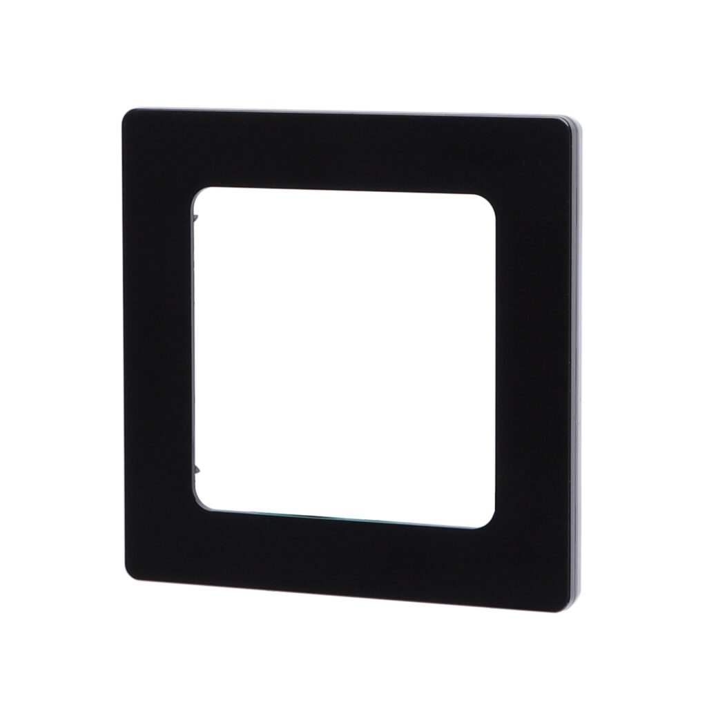 Kwadratowa ramka do ściemniacza LED w kolorze czarnym