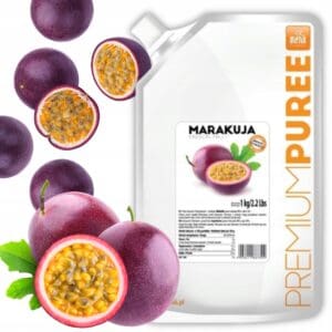 Opakowanie pulpy owocowej z marakui MENII Premium Puree 1kg