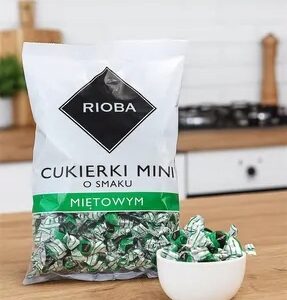 RIOBA Cukierki Mini o smaku miętowym MIĘTOWE Miętówki 1000 g 1KG