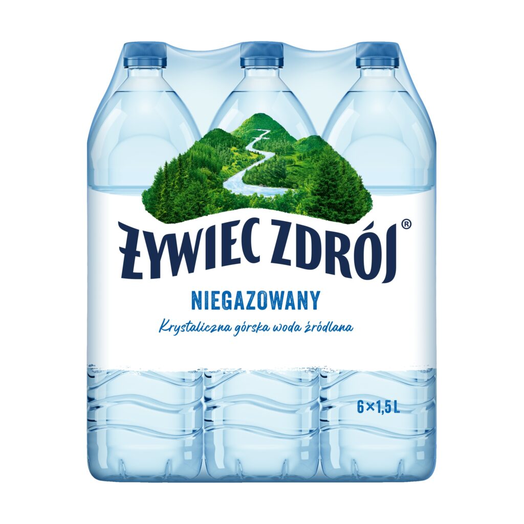 Zestaw 12 butelek niegazowanej wody źródlanej Żywiec Zdrój o pojemności 1,5 litra każda