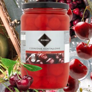 CZEREŚNIE KOKTAJLOWE czerwone Bez ogonków RIOBA w Syropie Włoskie 750g