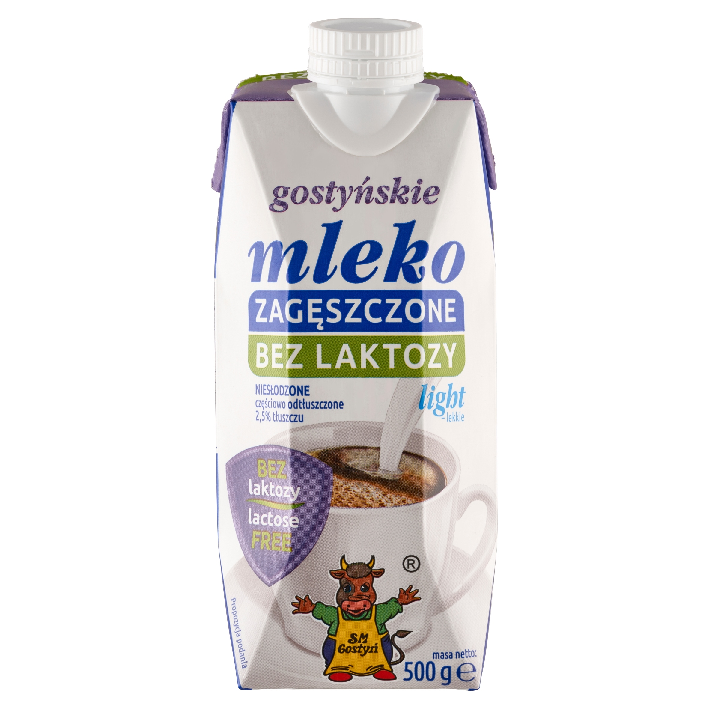 Mleko zagęszczone Light bez laktozy Gostyńskie SM Gostyń 500ml 2,5% 6 sztuk - obrazek 2