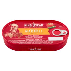 Puszka filetów z makreli King Oscar w sosie pomidorowym z chilli