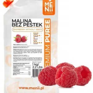 MENII Premium Puree MALINA Pulpa Owocowa Mus Desery Lody Ciasta 1KG