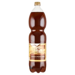 Zgrzewka sześciu butelek bezalkoholowego kwasu chlebowego Podlaskiego Krynka o pojemności 1,5 litra każda.