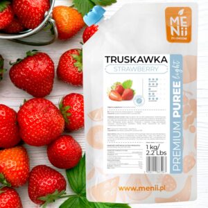 MENII Premium Puree TRUSKAWKA LIGHT Pulpa Owocowa Desery Lody Ciasta 1KG