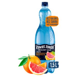 Żywiec Zdrój Mocny Gaz i Nuta Pomarańczy i Grejpfruta 1,5L Zgrzewka 6 sztuk