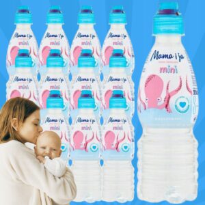 Zestaw dwunastu butelek naturalnej wody źródlanej niegazowanej MAMA i JA Mini o pojemności 350 ml