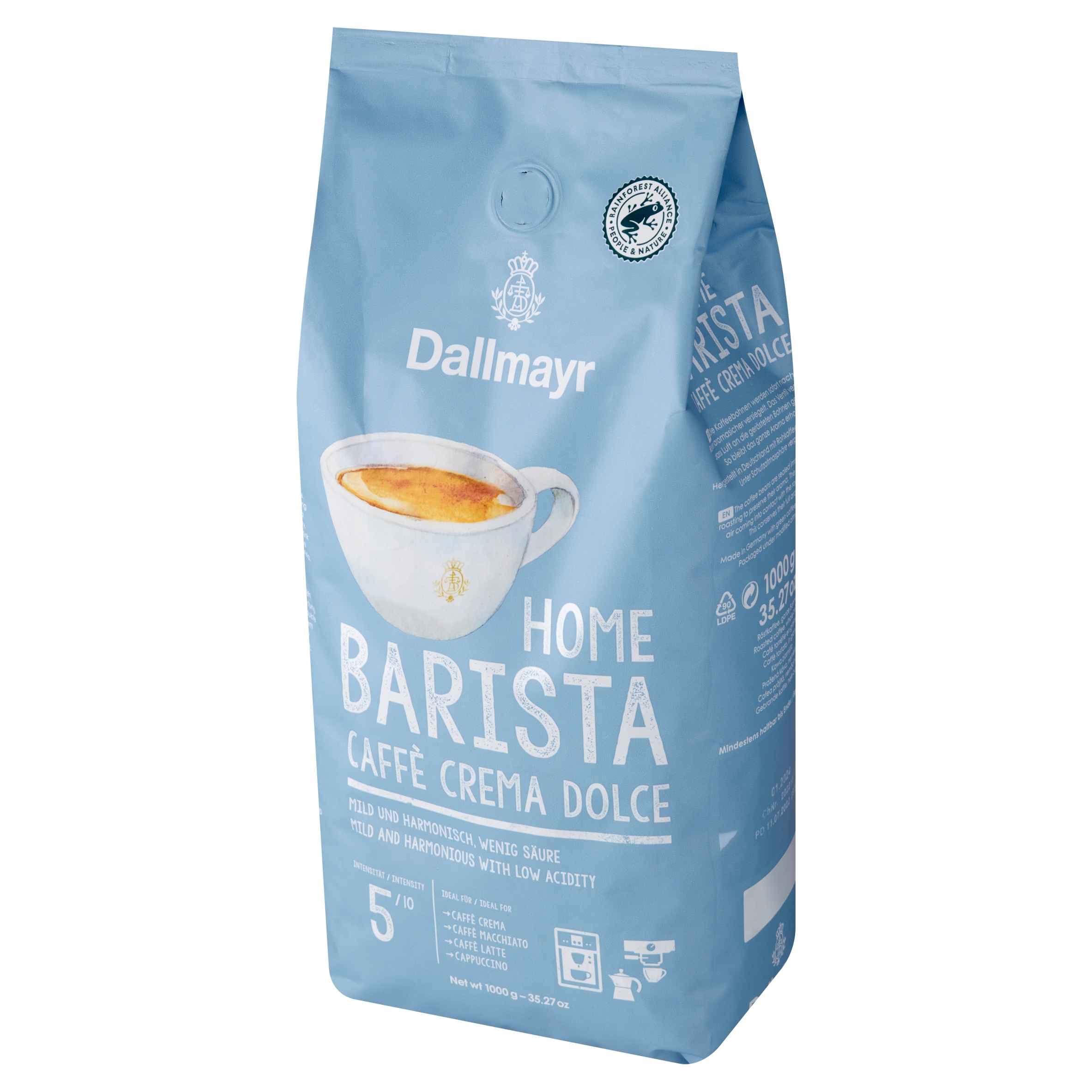 Kawa ziarnista mieszana Dallmayr Home Barista Caffe Crema Dolce 1000 g - obrazek 2
