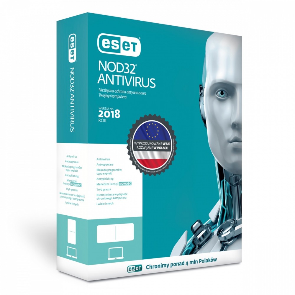 Pudełko ESET NOD32 AntiVirus 1 st / 12 miesięcy BOX
