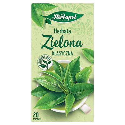 Opakowanie Herbapol Herbata Zielona klasyczna 20 torebek 40g
