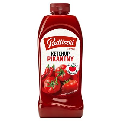 Opakowanie ketchupu pikantnego Pudliszki 990g