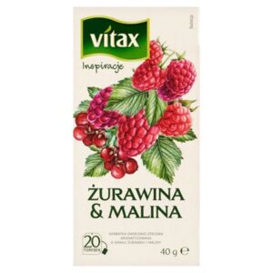 Pudełko herbata ziołowo-owocowa VITAX Inspirations żurawina malina 20 torebek