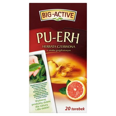 Opakowanie czerwonej herbaty BIG-ACTIVE Pu-Erh grejpfrutowej