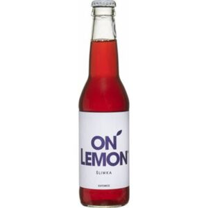 Zestaw dwunastu szklanych butelek napoju gazowanego ON LEMON Śliwka 330ml