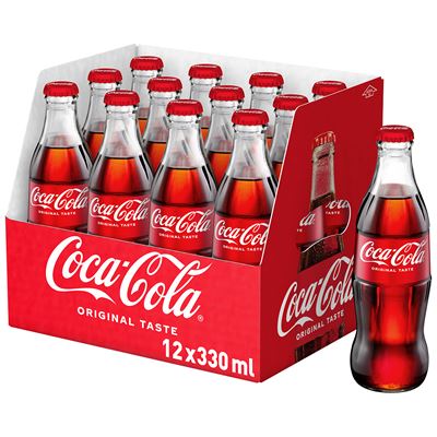 Szklana butelka napoju gazowanego Coca-Cola 330 ml