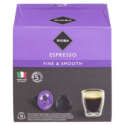 Opakowanie RIOBA Dolce Gusto Espresso 112g zawierające 16 kapsułek