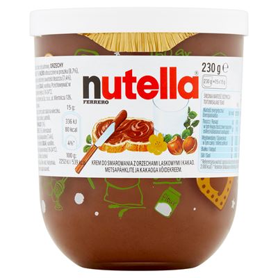 Zestaw słoików kremu nutella z orzechami laskowymi i kakao