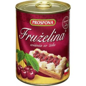 Słoiki z produktem PROSPONA Frużelina Wiśnia z żelu 3x380g