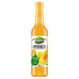 Zestaw Łowicz Syrop Pomarańcza 6 x 400 ml butelka szklana