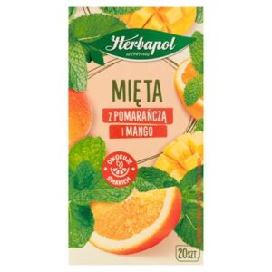 Opakowanie Herbapol Mięta z pomarańcza i mango 20 torebek 30g
