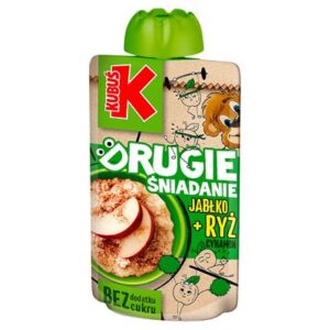 Opakowanie musu KUBUŚ jabłko ryż cynamon 12x100ml