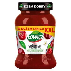 Słoik dżemu wiśniowego Łowicz o obniżonej zawartości cukrów 450g