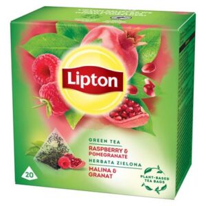 Opakowanie Lipton Herbata Zielona Malina i granat 28g