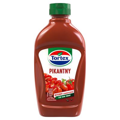 Butelka pikantnego ketchupu Tortex 470g