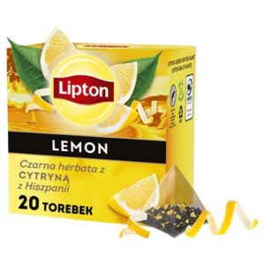 Opakowanie herbata czarna Lipton Lemon z cytryną 20 piramidek