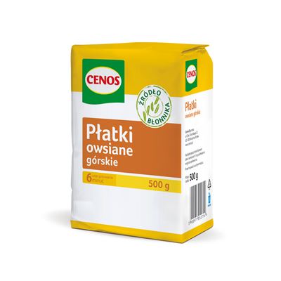 Opakowanie płatków owsianych górskich CENOS 500 g
